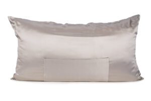 Soft Silver TheraPocket® Silk pillowcase Shown in King size