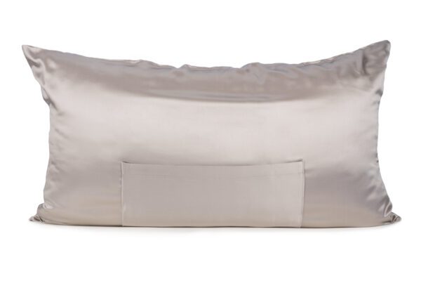 Soft Silver TheraPocket® Silk pillowcase Show in King size