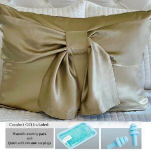 Sleep&ABow® Lux Mulberry Silk, Décor sleep mask pillowcase & bonus comfort gift
