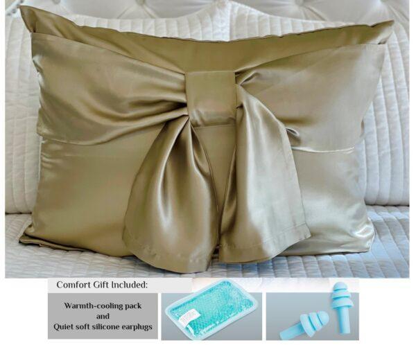 Sleep&ABow® Lux Mulberry Silk, Décor sleep mask pillowcase & bonus comfort gift