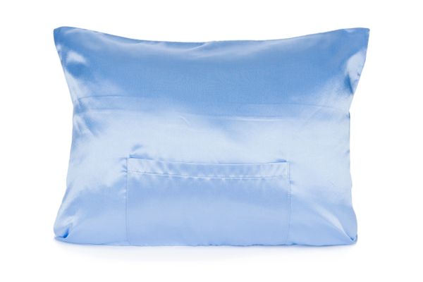 Crystal Blue Satin TheraPocker® With Lux Plush hot cold pack to soothe and help you rest Pillows Plus LLC