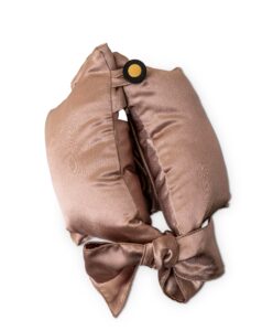 Satin travel pillow with sleep mask