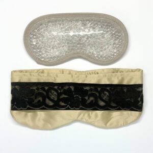 Sleep-Nurture silk and lace sleep mask with soothing hot cold pack
